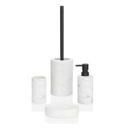 4-piece marble-effect ceramic bathroom set | marble