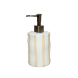 Dispensador de cerámica en blanco y beige, 8 x 8 x 17 cm | Bari
