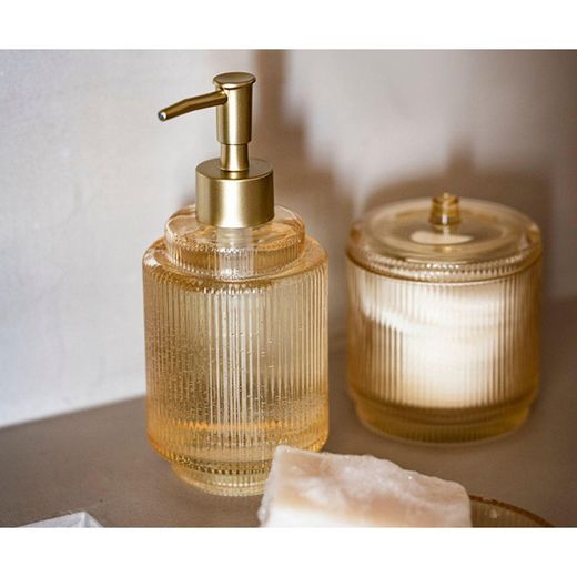 Geel glazen badkamerset, 4-delig | Honing