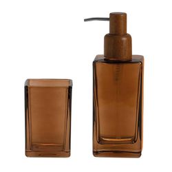 Crystal and Acacia Bathroom Set, 3 Pieces | Naples