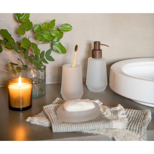 Ensemble de salle de bain en cristal translucide, 3 pièces | Neige