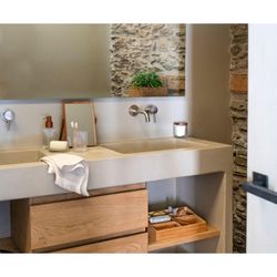 Crystal and Acacia Bathroom Set, 4 Pieces | Poseidon