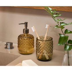 Zestaw łazienkowy z żółtego dmuchanego szkła, 2 sztuki | Lizbona