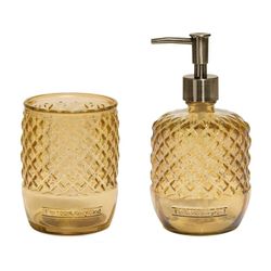 Zestaw łazienkowy z żółtego dmuchanego szkła, 2 sztuki | Lizbona