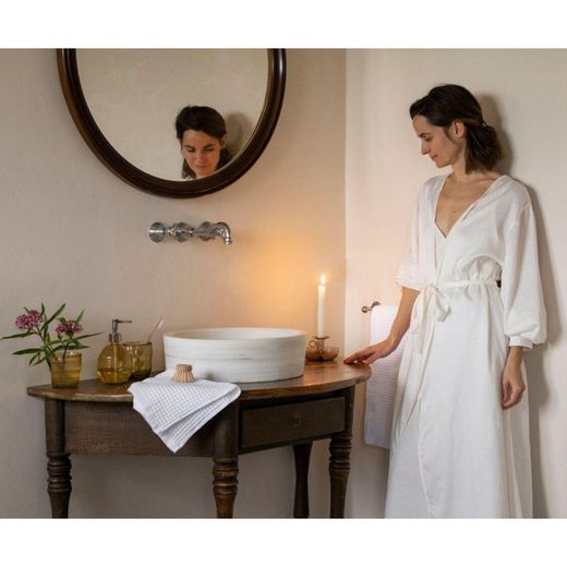Yellow Blown Glass Bathroom Set, 2 Pieces | Sicily