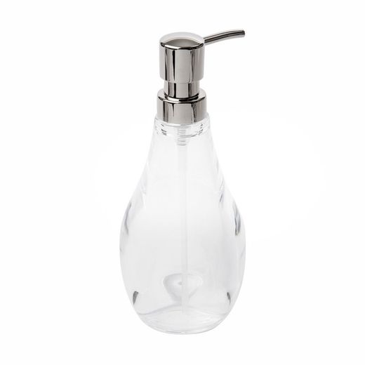 Distributeur de savon Droplet transparent, 8x8x20cm