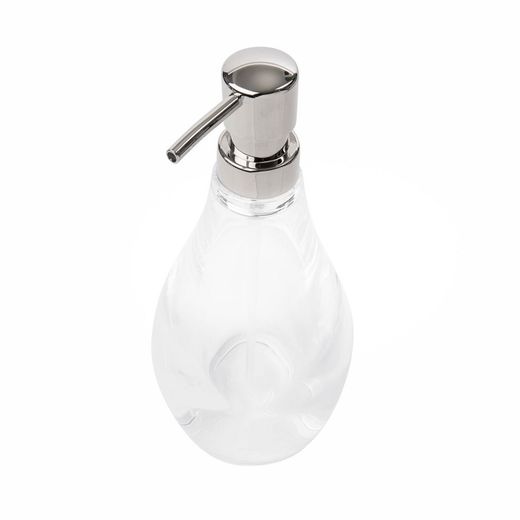 Distributeur de savon Droplet transparent, 8x8x20cm