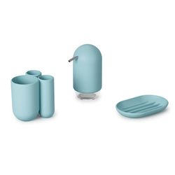 Lyseblå Touch sæbedispenser, Ø7x13cm