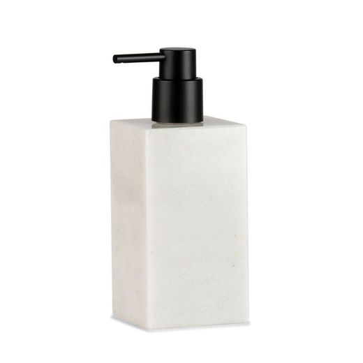 Dispensador de Mármol 150ml Blanco/Negro, 7x7x18cm