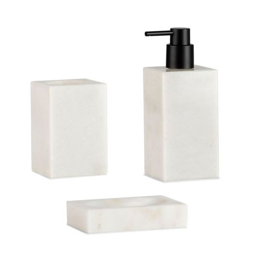Marble Dispenser 150ml White / Black, 7x7x18cm