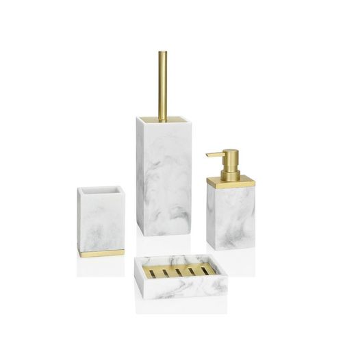 Wit en goud marmeren badkamer set