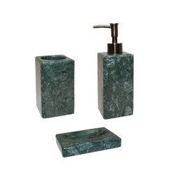 Dispensador de mármol en verde, 6,5 x 6,5 x 19,5 cm | India