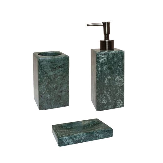 Dispensador de mármol en verde, 6,5 x 6,5 x 19,5 cm | India