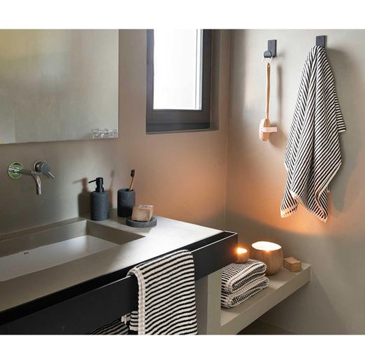 Polyresin dispenser in black, 7 x 7 x 16 cm | Vulcan