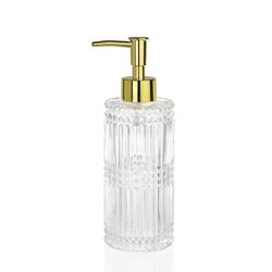 Szklany Dozownik 290ml Diament Trans./Złoty, Ø7x12cm