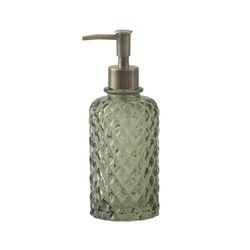 Glass dispenser in green, 7.5 x 7.5 x 20 cm | Diamond