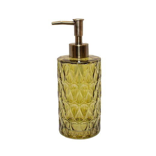 Dispensador de vidrio en verde, 7,5 x 7,5 x 20 cm | Pear