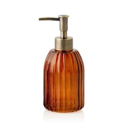 Set da bagno, porta spazzolini e dosatore ambra, 2 pezzi