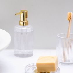 Dispenser in vetro vintage 280ml Trans./Oro, Ø7x16,5cm