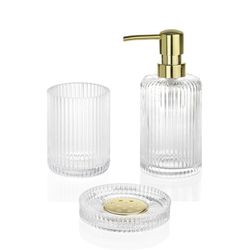 Dispenser in vetro vintage 280ml Trans./Oro, Ø7x16,5cm