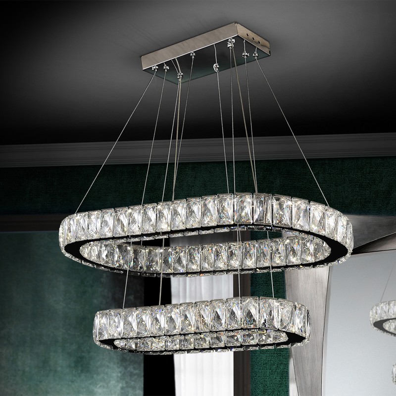 DIVA-loftslampe med dimbar oval LED-lys, 31x61x6 — Qechic