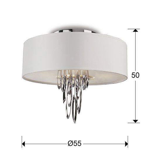 Lampa sufitowa DOMO-Chrome, 55 x 50 cm