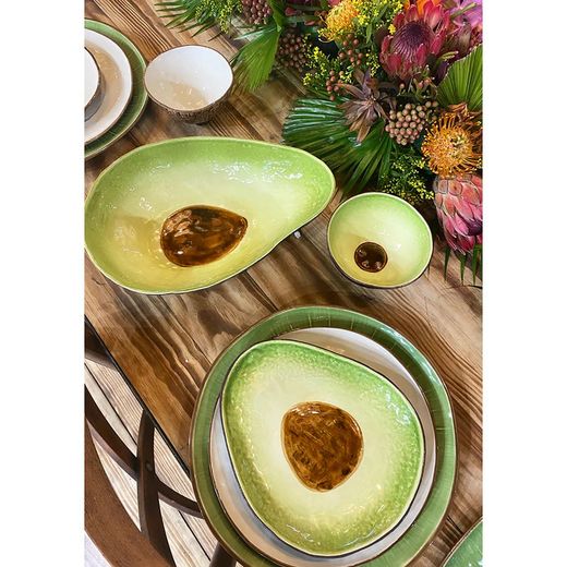Avocado Salad Bowl, Brown and Green, 34 x 23.1 x 9 cm | Tropical Fruits