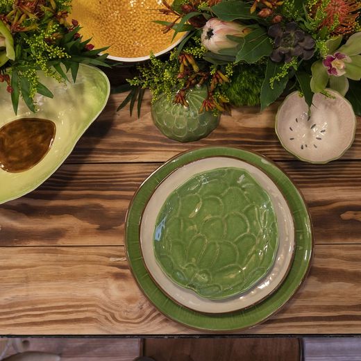 Avocado Salad Bowl, Brown and Green, 34 x 23.1 x 9 cm | Tropical Fruits