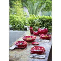 Red earthenware salad bowl, 28 x 29.5 x 10 cm | Tomato