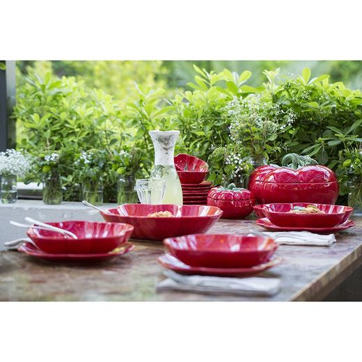 Red earthenware salad bowl, 28 x 29.5 x 10 cm | Tomato
