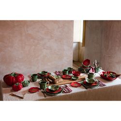 Red earthenware salad bowl, 28 x 29.5 x 10 cm | Tomato