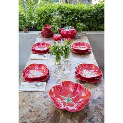 Red earthenware salad bowl, 28 x 29.5 x 10 cm | Tomato