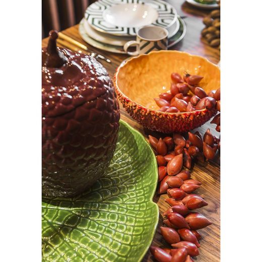 Ceramiczna miska na sałatkę w kolorze czerwonym i pomarańczowym, Ø 25 x 11,1 cm | Amazonka