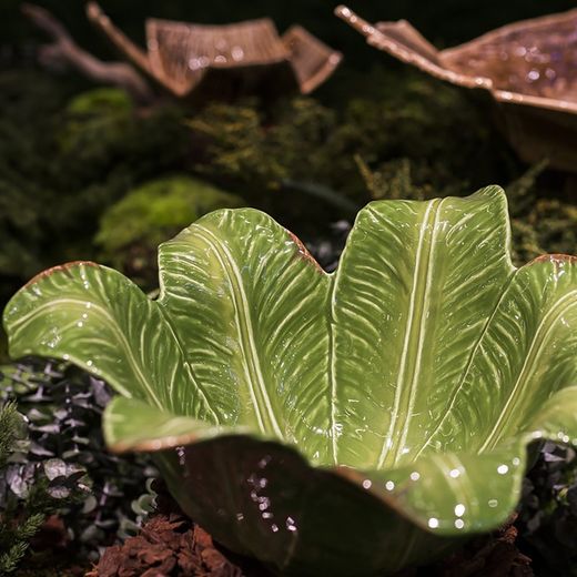 Miska na sałatkę z zielonej ceramiki, 36,7 x 36,5 x 15,6 cm | Bananowa Madera