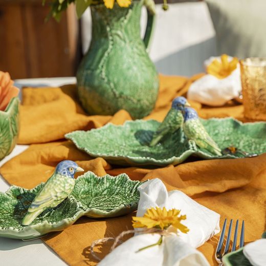 Miska na sałatkę z zielonej ceramiki, Ø 27 x 10,5 cm | Pelargonia