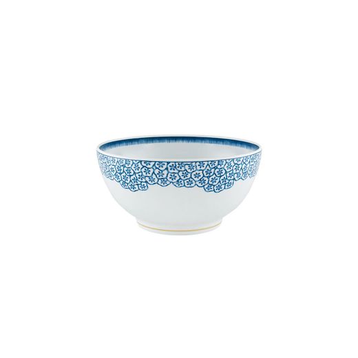 Ciotola da insalata in porcellana bianca e blu, 24,2 x 24,2 x 12 cm | Coralina Blue