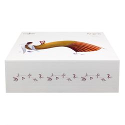 Porcelain salad bowl in white and multicolour, 28.6 x 28.6 x 8.6 cm | Angels