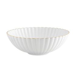 Porcelain salad bowl in white and gold, 24.2 x 24.2 x 8.3 cm | 200 Years