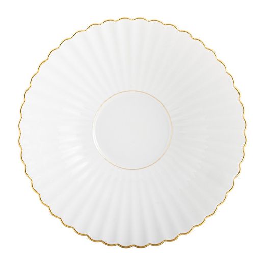Porcelain salad bowl in white and gold, 24.2 x 24.2 x 8.3 cm | 200 Years