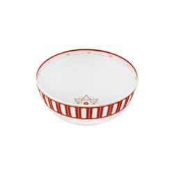 Saladier en porcelaine blanc et rouge, 25 x 25 x 10,8 cm | La Stella