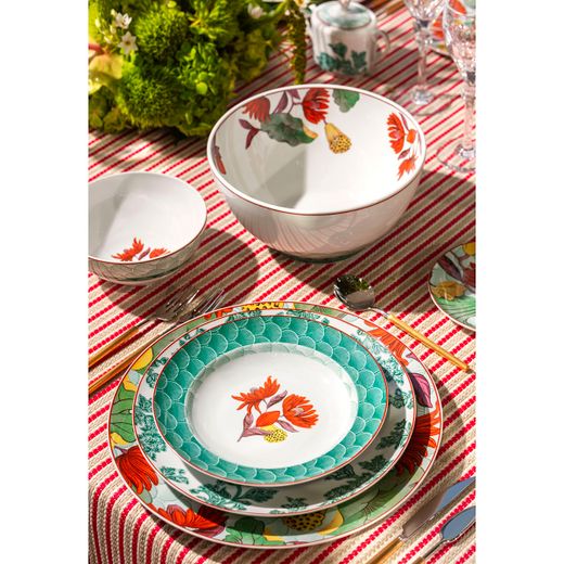 Insalatiera in porcellana multicolore, 23,9 x 23,9 x 12 cm | Lotus