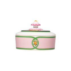 Porcelain sugar bowl in multicolor, 10.1 x 10.1 x 7.1 cm | Herança