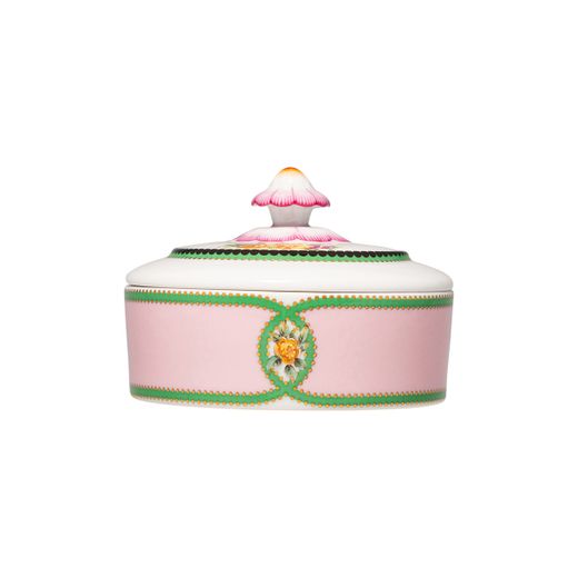 Porcelain sugar bowl in multicolor, 10.1 x 10.1 x 7.1 cm | Herança
