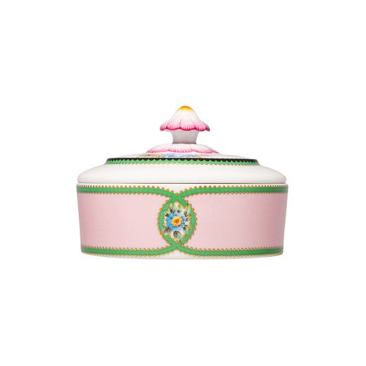 Porcelain sugar bowl in multicolor, 10.1 x 10.1 x 7.1 cm | Herança