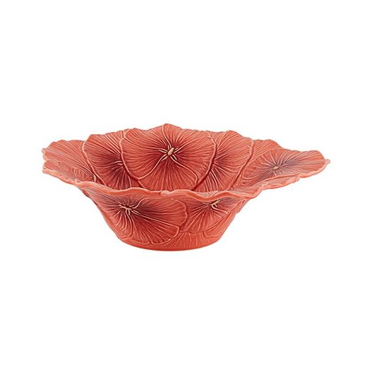 Ensaladera L Alcea de loza en color coral, 33 x 32 x 9 cm | María Flor