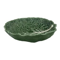 Saladeira de barro verde L, 40 x 38 x 10 cm | Repolho