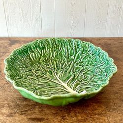 Saladeira de barro verde L, 40 x 38 x 10 cm | Repolho