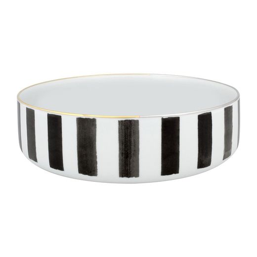 Porcelain salad bowl L in multicolor, Ø 28.6 x 8.6 cm | Sun and shadow