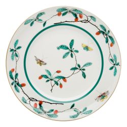 Assiette plate en porcelaine multicolore, 25,3 x 25,3 x 2,7 cm | Famille Verte