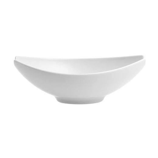 Piccola insalatiera in porcellana bianca, 22,2 x 14,8 x 7,6 cm | Buffet White